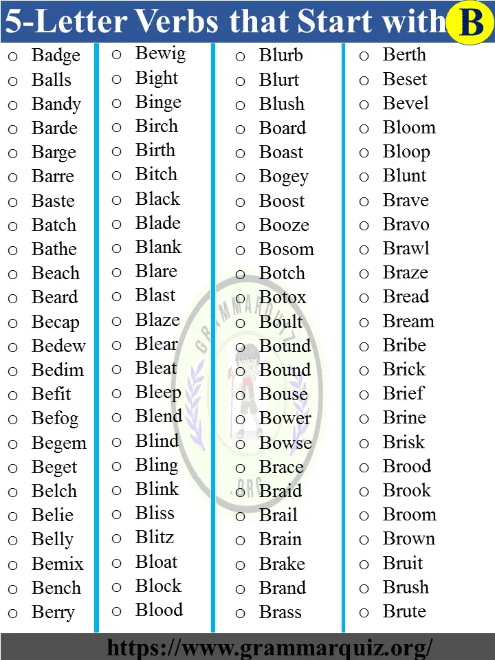 Verbs that Start with B: 715+ Regular, Irregular Verbs Starting with B